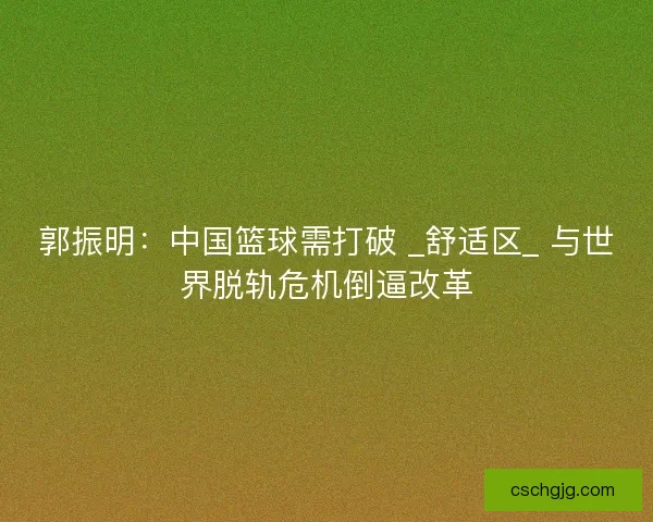 郭振明：中国篮球需打破 _舒适区_ 与世界脱轨危机倒逼改革